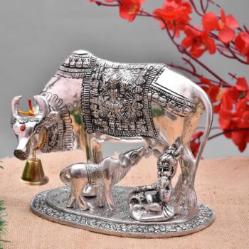 Sliver Cow with Calf and Gopal